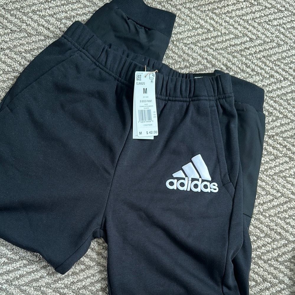 Adidas Black Sweatpants Tapered Fit Joggers